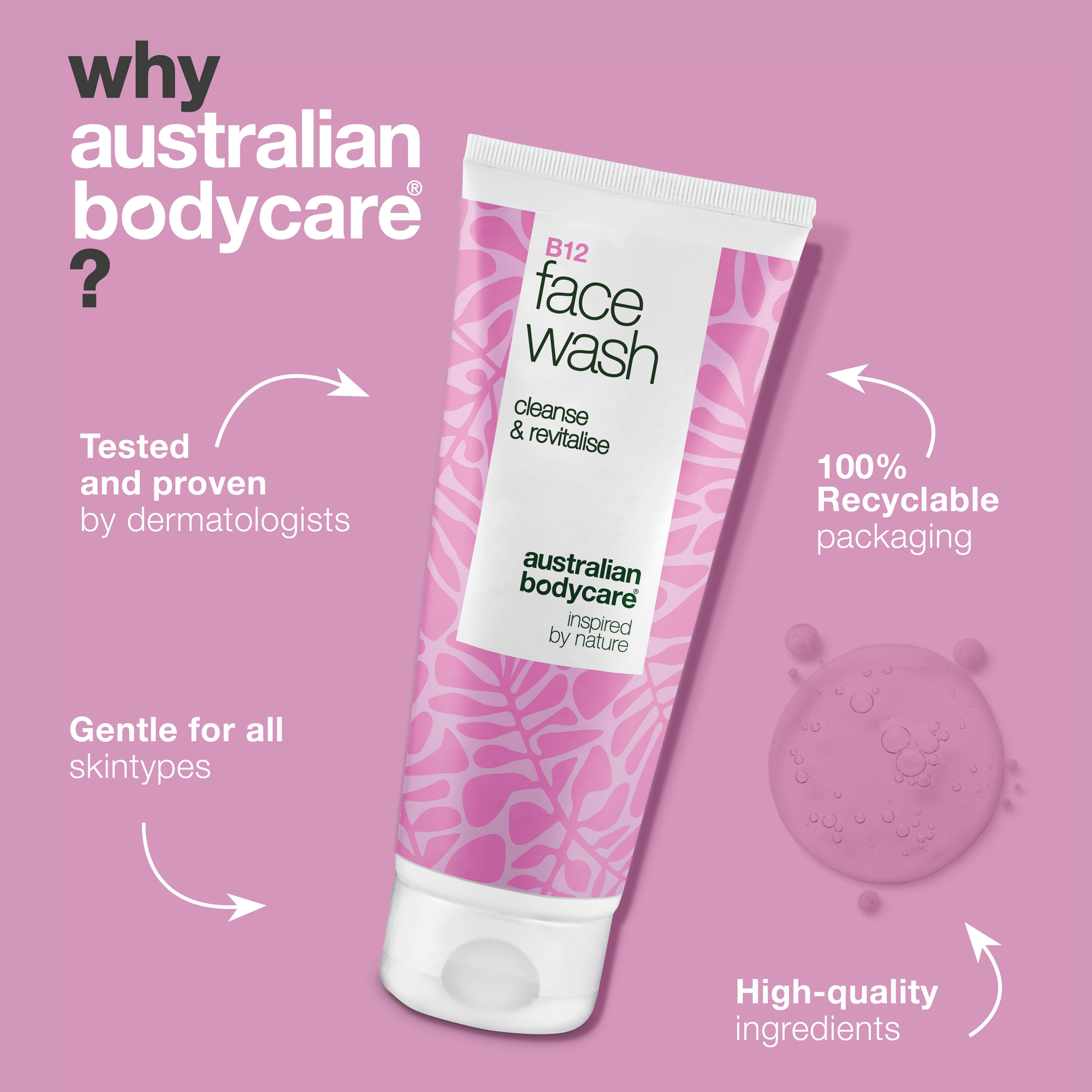 Umývací gél na tvár B12 – Proti nečistotám a mastnote — Účinný B12 gél odstraňuje make-up a nečistoty. Získajte čistú a sviežu pleť s prírodnými aktívami.