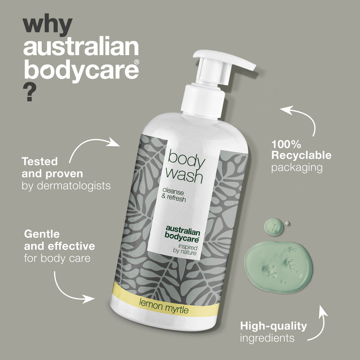Body Wash Lemon Myrtle od Australian Bodycare je testovaný a overený dermatológmi, šetrný a účinný pri starostlivosti o telo, s kvalitnými zložkami a v 100 % recyklovateľnom obale.