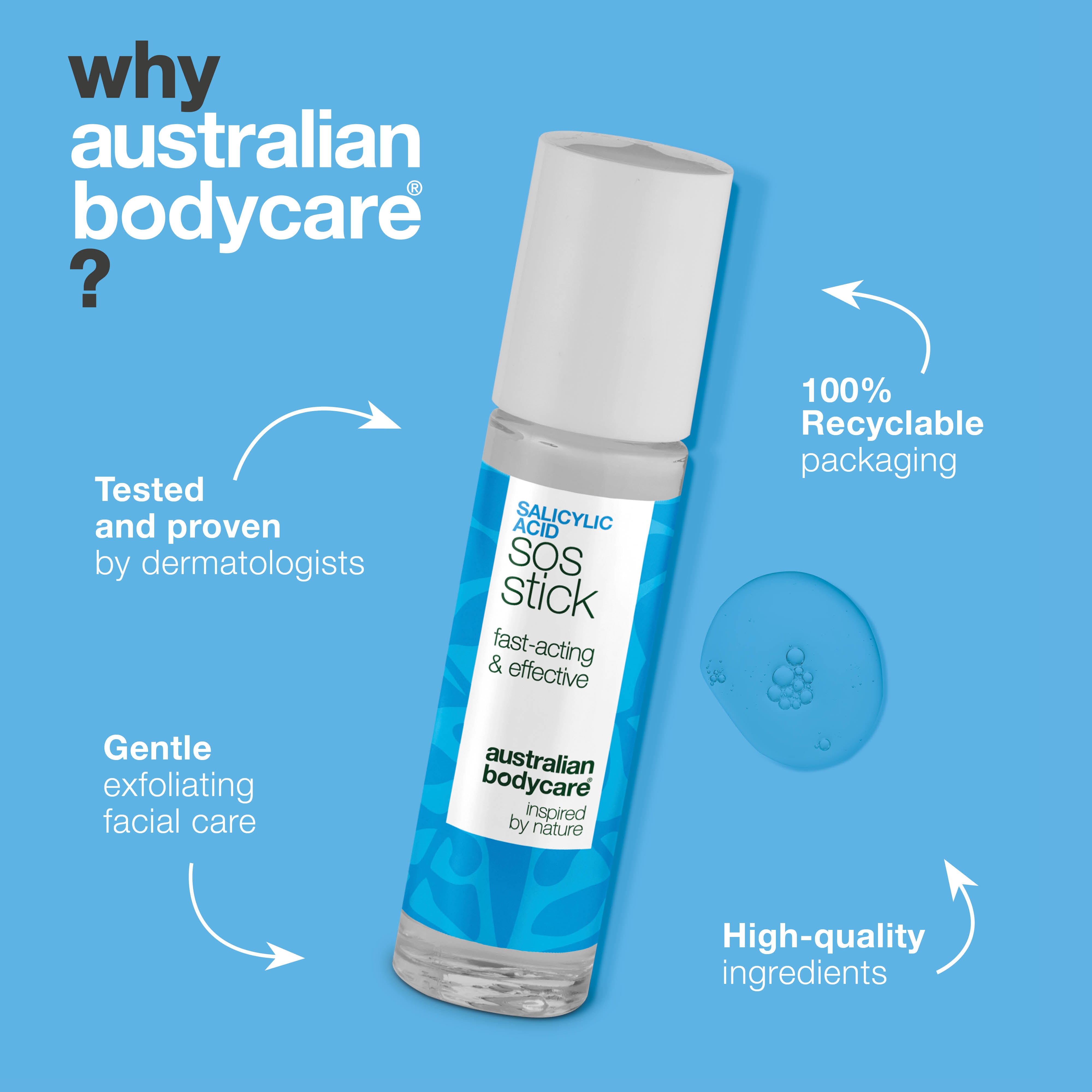 SOS tyčinka s kyselinou salicylovou – zmierňuje začervenanie, čistí póry a redukuje akné