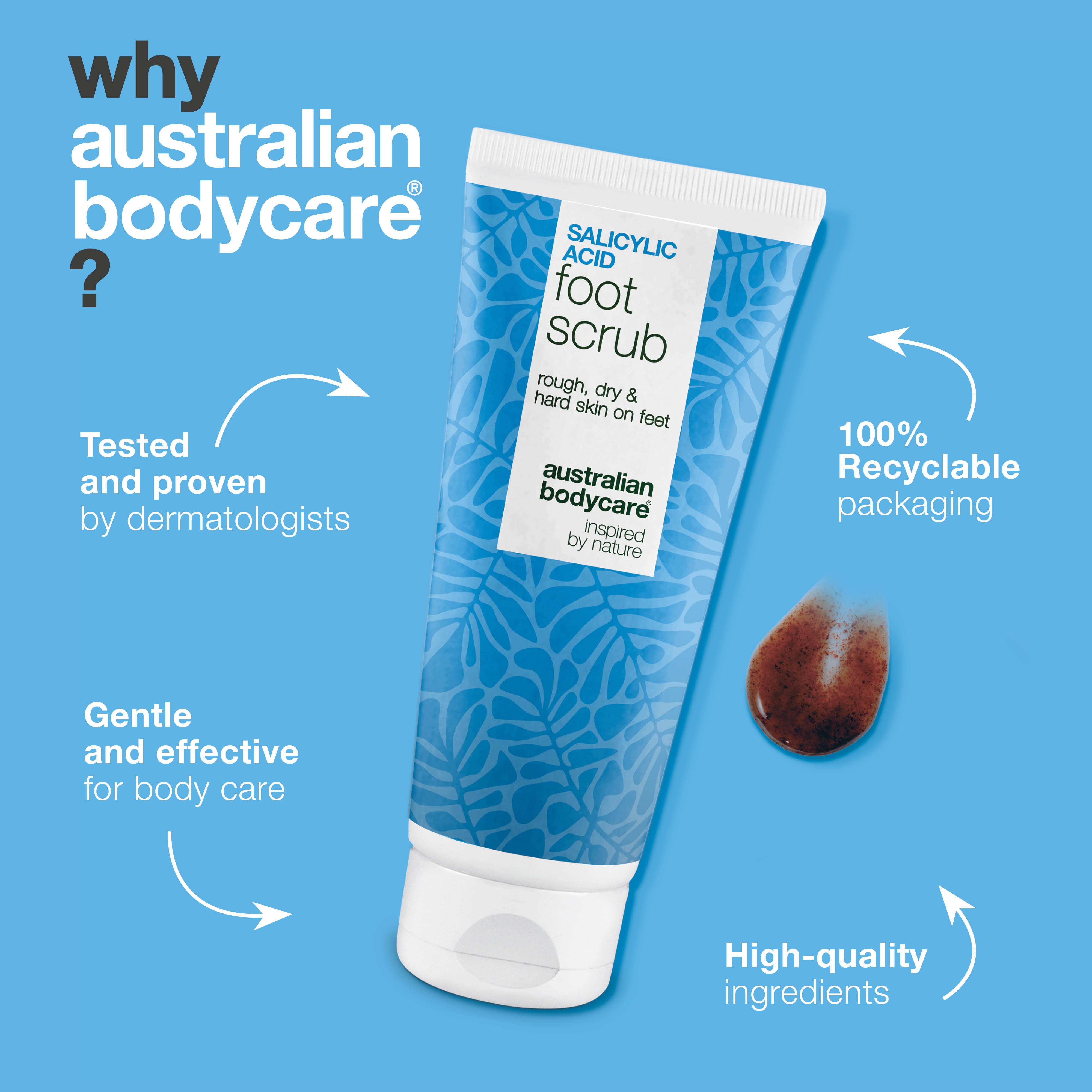 Exfoliačný peeling na chodidlá s kyselinou salicylovou