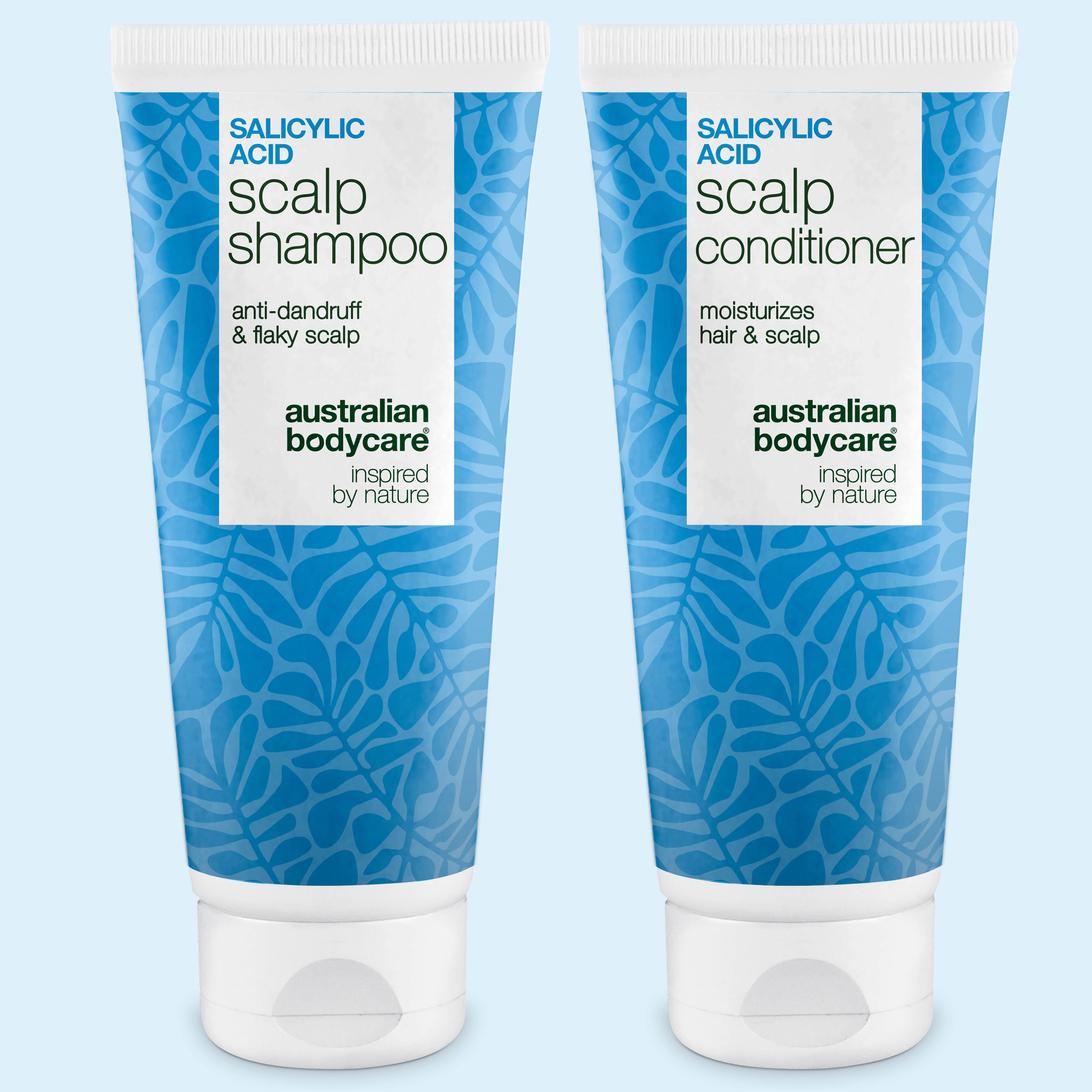 Sada na lupiny a suchú pokožku hlavy: šampón a kondicionér s kyselinou salicylovou od Australian Bodycare