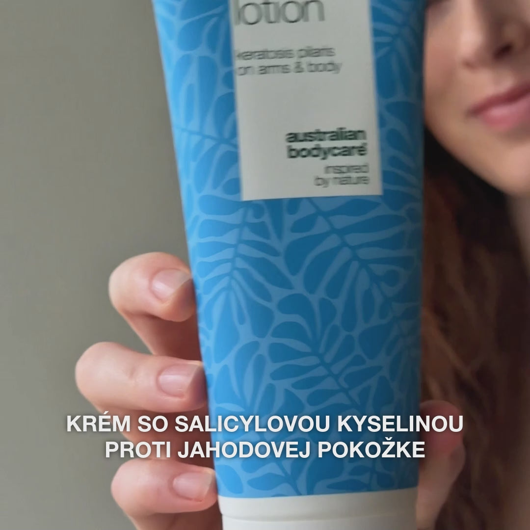 Telové mlieko na keratosis pilaris a drsnú, suchú pokožku — Telové mlieko na keratosis pilaris. Zjemňuje pokožku pomocou kyselina salicylová, niacinamidu a zinku.