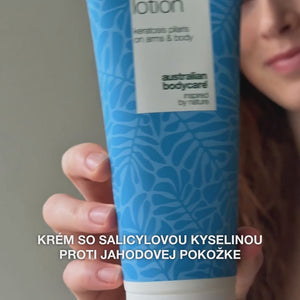 Telové mlieko na keratosis pilaris a drsnú, suchú pokožku — Telové mlieko na keratosis pilaris. Zjemňuje pokožku pomocou kyselina salicylová, niacinamidu a zinku.